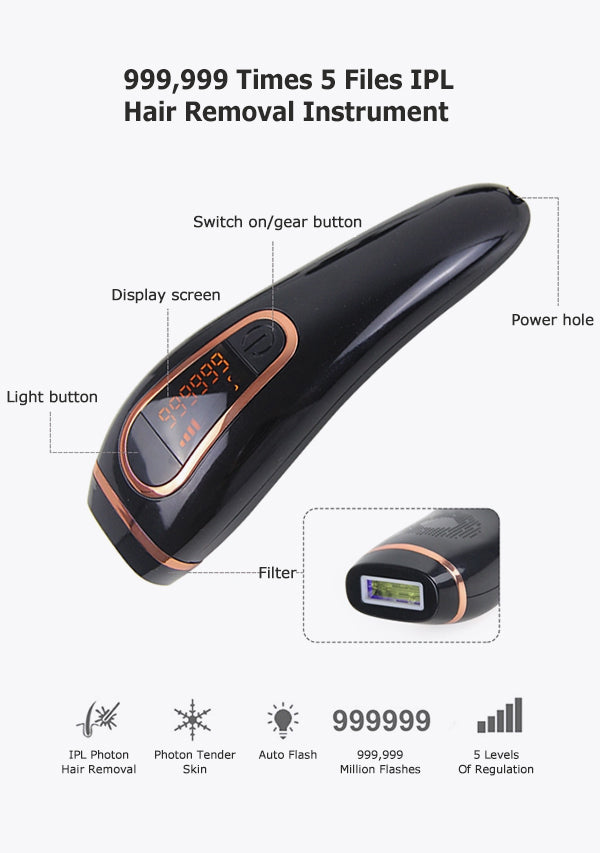 baretiq™ 999999 Flashes At Home IPL laser hair removal-baretiq.com